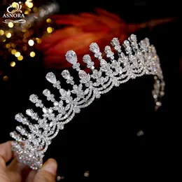 Wedding Hair Jewelry Crown ASNORA Bridal Wedding Tiaras And Crowns Lengthen Headdress Women's Anniversary Party Hair Accessories Jewelry Wedding 231128