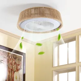 Luz de teto LED regulável estilo boêmio com ventilador embutido - controle remoto