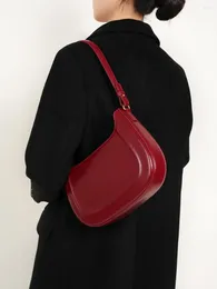 Evening Bags Women's Genuine Leather Retro Shoulder Crossbody Underarm Cowhide Luxury Female Red Wedding Daily Use