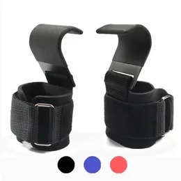 Wrist Support 1Pair Weight Lifting Hook Grips With Wrist Wraps Hand-Bar Wrist Strap Gym Fitness Hook Weight Strap Pull-Ups Power Lifting Glove 231129