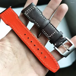 Watch Bands 20 21 22mm Cowhide Strap Classic Band Accessories Genuine Leather Belt Watchbands High Quality