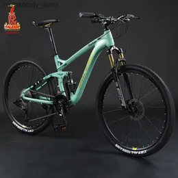 Fahrräder 27,5 Zoll Soft Tail Mountainbike Doub Dämpfung Cross Country Bikes 30/33 Geschwindigkeit Downhill DH Bicyc Hydraulische Scheibenbremse MTB Q231129