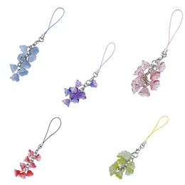 Portachiavi Fiore Ciondolo con ciondolo per telefono Accessorio elegante Catena con mughetti Regalo perfetto per donne e ragazze Dropship