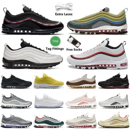 97 97s designer mens womens Running Shoes Futura Triple Black White Cream Olive Sean Wotherspoon MSCHF x INRI Jesus men women Outdoor Sports Trainers Sneakers