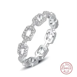 Ins Top Sell Dolce carino semplice moda gioielli di lusso reale 100% argento sterling 925 pavimenta zaffiro bianco partito eternità diamante CZ 250G