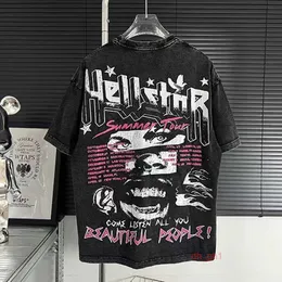 Hellstar t Shirt Mens t Shirt Hellstar Cracked Portrait Print Vintage Washed Design t Shirt 2023 Mens Streetwear Embossed Hellstar D0YM