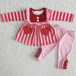 Clothing Sets RTS Wholesale Baby Girls Clothes Valentine's Day Boutique Kids Designer Leggings Outfits Cute Outfit