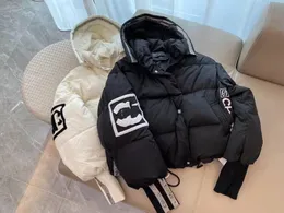 NY DESIGN KVINNER MÄNSPAR LÄKER 'HOODED LEVERLOGO MOBRODERY bomull vadderad varma kappa parkas sml