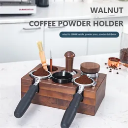 Verktyg 58mm kaffepulverpulver säte Träfyllning Pressstol Kaffemaskin Handtagande EXSESSO Bar Press Powder Cushion redskap