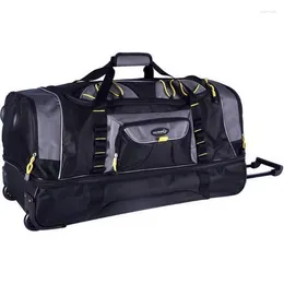 Storage Bags Travelers Club Adventurer 30" 2-Section Drop-Bottom Rolling Duffel Travel Luggage Suitcase Clothes Organizer