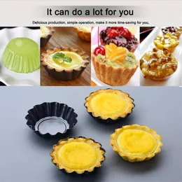 Egg Tart Mold återanvändbar pudding mögel non stick kol stål cupcake cake mögel värmebeständig kakmögel bakning kopp.