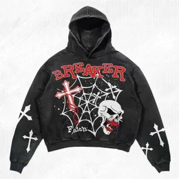 Sudadera Y2K De Calavera Para Hombre – Estilo Gótico Y Universitario, Oversize Perfecta Para Halloween Sudadera Y2K De Calavera Para Hombre – Estilo Gótico Y Universitario, Oversize Perfecta Para Halloween