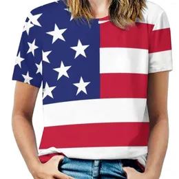 Dames t shirts American Flag Women t-shirt Crewneck Casual korte mouw tops zomer TEES USA United States America Symbool