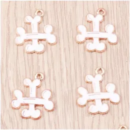 Charms Charms 10Pcs Cartoon Funny Halloween Crossed Bone Metal Charm Diy Accessory Earrings Necklace Keychain Jewelry Making Findings Dheuc