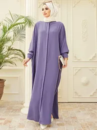 Ethnic Clothing Abaya Dress Muslim Fashion Robe Ramadan Ladies Long Sleeve Islamic Middle East Abayas Women Without Hijab