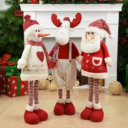 Forniture di giocattoli di Natale Decorazioni natalizie per la casa Bambole di alce rosso Anno di matrimonio Decorazioni natalizie Figure adorabili Giocattoli seduti Regalo di festival per bambini Kerst 231124