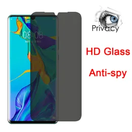 Sekretessskärmskydd för Huawei P50 P40 P30 P20 Lite Antispy Tempererat Glass P30Pro Mate 50 20 30 Glass Protectors