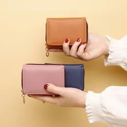 Plånböcker plånbok kvinnors high-end sense kompakt koreansk version mode kort multifunktionell tri-faldig väska
