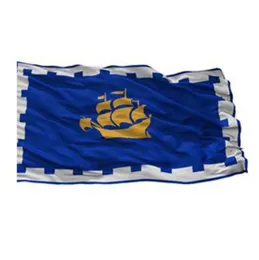 Quebec City Flag Wysoka jakość 3x5 stóp miejskich baner 90x150cm festiwalowy prezent 100d poliester wewnętrzny na zewnątrz i BANN9896279