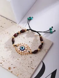 Charmarmband 2023 Träpärledkedja Tyle Pearl Eye Armband för tjej