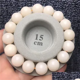 Fili di perline all'ingrosso 10 pezzi braccialetto radice di Bodhi bianco naturale perline rotonde semi braccialetti a cerchio singolo da donna 12 mm Buddha goccia D Dh0Gk