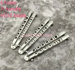 Messen Baliplus 6 Holes BM42 42 BM43 43 BM47 47 Butterfly Trainer Knife VG10 Blade Titanium Handle Jilt EDC Pocket Freeswing Knives