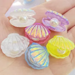 Decorative Objects 10Pcs Kawaii Cute Color Plated Pearl Shells Flat Back Resin Cabochons Scrapbooking DIY Jewelry Craft Decoration Accessorie E74 230428