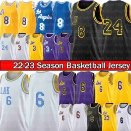 Custom''lakErs''Anthony 3 Davis 6 jaMes 23 Lebron Basketball Jersey 8 24 Mens brYant Yellow City Shorts Black Mamba Edition Jerseys Stitched Men Women