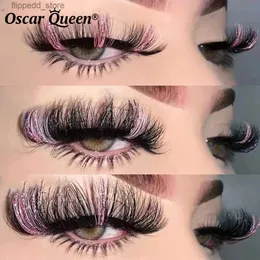 Falska ögonfransar fluffiga glitter ombre färgade fransar 5d naturliga mink fransar bulk grossist magnetiska ögonfransar förlängning makeup lash box förpackning q231129