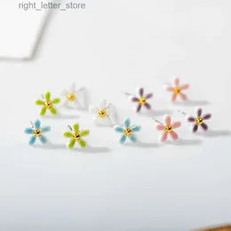 Ohrstecker Cartoon bunte kleine Blume niedliche Keramikohrringe mit antiallergischem Stift handgefertigt und im Großhandel Orecchini Estate Z696 YQ231128