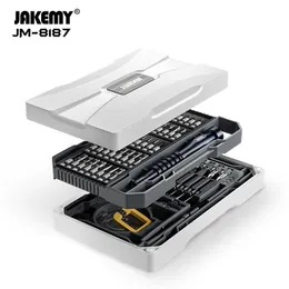 Schraubendreher JAKEMY JM8187 Präzisions-Schraubendreher-Set mit Griff aus Aluminiumlegierung, magnetische CRV-Bits für die Reparatur von Handwerkzeugen für Mobiltelefone, Tablets und PCs