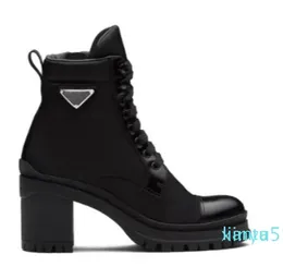 boots Designer Brushed leather and nylon laced booties Women Ankle Boots Winter Biker Boot Australia Booties