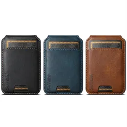 3M Adhesive Paste Wallet Cards Case For iPhone Universal Phone PU Leather Back Bag Magnetic Flip Bracket Card Pocket Sticker
