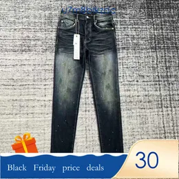 Fioletowa marka mody dżinsy chłodne luksusowe designerskie dżinsowe sproszone w trudnej sytuacji Black Blue Jean Slim Fit Rozmiar 28-40 6q1