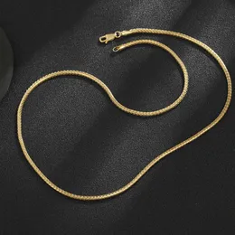 Chokers HOYON Real 18K Chain Gold Original Silver 925 Necklace 2m 1820inch Snake Dragon Bone Neck Collar for Men Women Fine Jewelry 231129