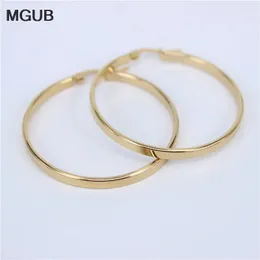 매력 mgub 직경 30mm60mm 스테인레스 스틸 보석 Big Crystal Hoop Earrings 골드 컬러 서클 라운드 이어링 LH505 231128