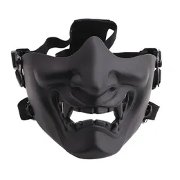 Scary Smiling Ghost Half Face Mask Shape Adjustable Tactical Headwear Protection Halloween Costumes Accessories Cycling Face Mas248j