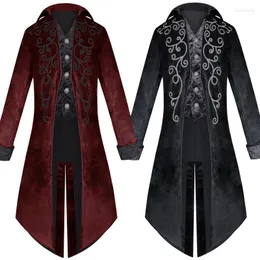 Kurtki męskie 32 2023 Velet Medieval Jacket Long Rleeve Steampunk Victorian Costum