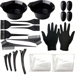 Tåg/havstransporter 20st hår målarverktyg Set frisörverktyg Comb Brush Disponable Dusch Cap Latex Handskar Hårfärgningsskål BJ