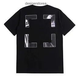 Womens Summer T-shirt Designersoff Mens Solto Tees Homem Camisa Casual Roupas Streetwear Manga Tamanho Branco