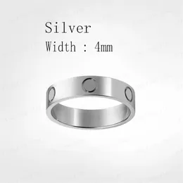 Mode 4 mm 5 mm Titanstahl Silber Liebesringe für Männer und Frauen Roségold Schmuck Paare Ring Geschenkgrößen 5-11 hoch273W