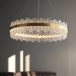 Modern Crystal Pendant Light Villa Living Room Bedroom Lamp Nordic Crystal LED Chandelier Hotel Lobby Lighting Restaur