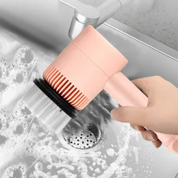 Multifunktion Electric Washing Machine tvättborstar, elektrisk snurrskrubber, utbytbar roterande huvud kraftfull rengöringsborste för badrum