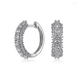 Hoopörhängen Caoshi Stylish Bright Zirconia Lady Engagement Accessories Fashion Delicate Shinning Smycken för bröllopsceremoni