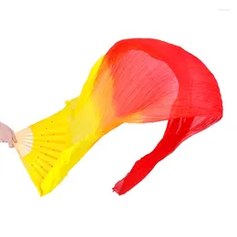 Stage Wear Belly Dance Imitation Silk Veils Pair Light Weight Colorful Flowy Bamboo Folding Fan Bellydance Performance Show Props Rayon