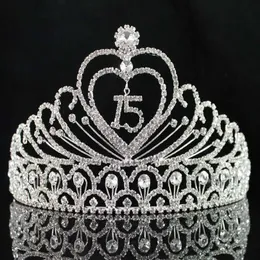 Janefashions quinceanera doce 15 quinze 15ª festa de aniversário coronas de branco claro strass austríaco tiara coroa y200807256z