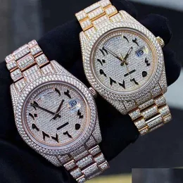 Карманные часы Hq Gems Custom Hip Hop Watch Fl Iced Diamond Loose Gemstone Выращенный муассанит для изготовления безеля Прямая доставка Dhpwy