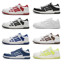 Designer trainers mens athletic shoes skelet bones runner women men shoes retro sneakers womens skel top low genuine leather lace up trainer basketball shoes for men