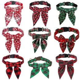 Dog Collars Year Cat Costume Plaids Collar Party Wear Breakaway Bowknot Poshoots Props Neck Pet Accessories