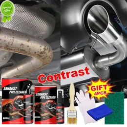 Novo 30/120ml limpador de tubo de escape da motocicleta do carro removedor de ferrugem do carro com luvas de borracha e escova conjunto de ferramentas de manutenção de reparo